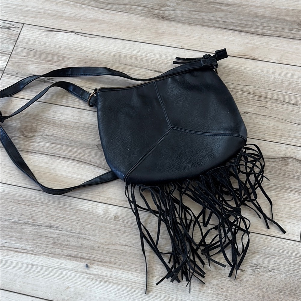Black Fringe Crossbody Bag